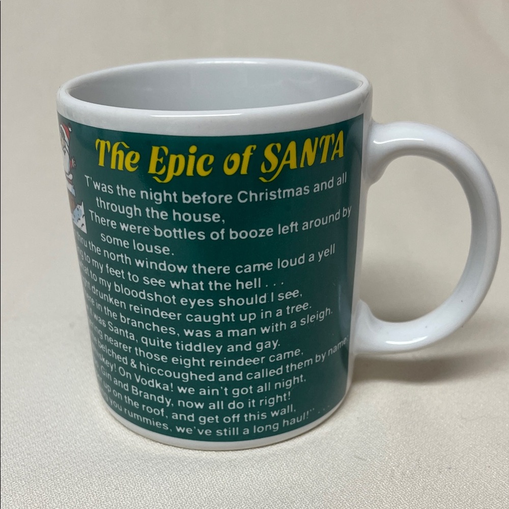 The Epic of Santa Festive Mug - Green and White